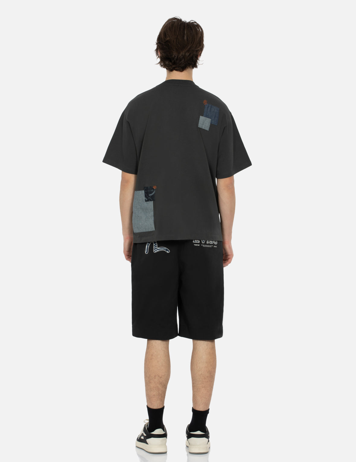 Seagull & Logo Embroidered Relaxed Fit Casual Shorts for Men - Perfect for Summer, Beach, and Outdoor Activities
