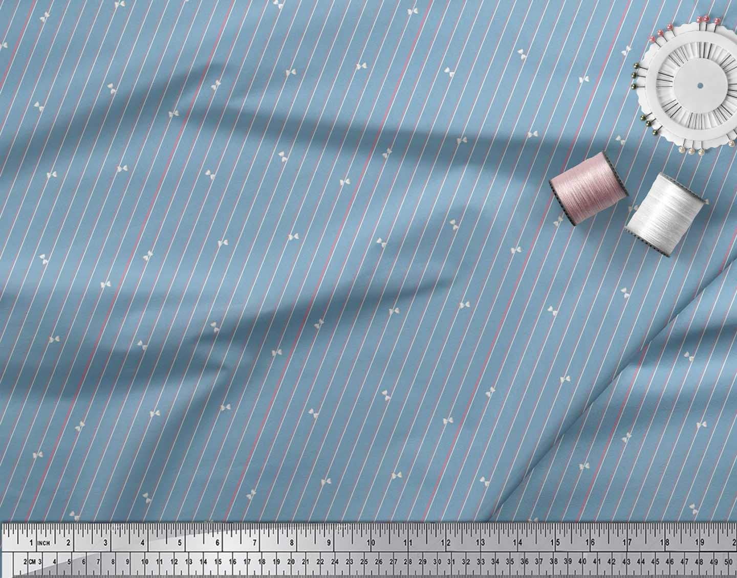 Soimoi Blue Cotton Poplin Fabric by The Yard - 56