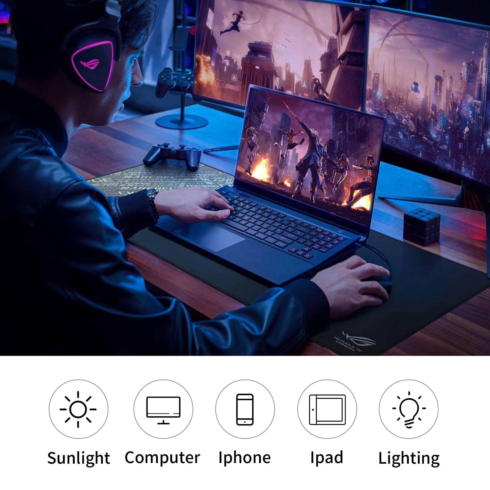 CNLO Blue Light Blocking Glasses for Computer & Gaming - UV Protection & Anti-Eyestrain - Lightweight Frame for Men & Women - Perfect for Office & Gaming Use