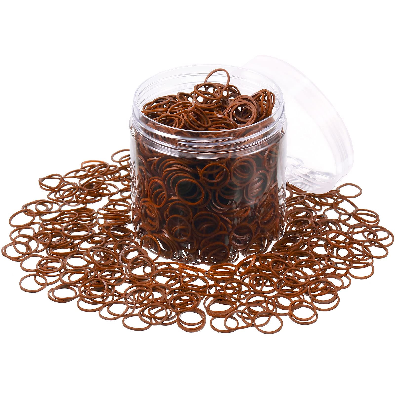 2000 Pack Mini Rubber Bands for Hair - Soft Elastic Hair Ties for Kids, Braiding & Wedding Hairstyles - Dark Brown Hair Accessories for Girls, Boys & Adults - Perfect for School, Parties & Daily Use