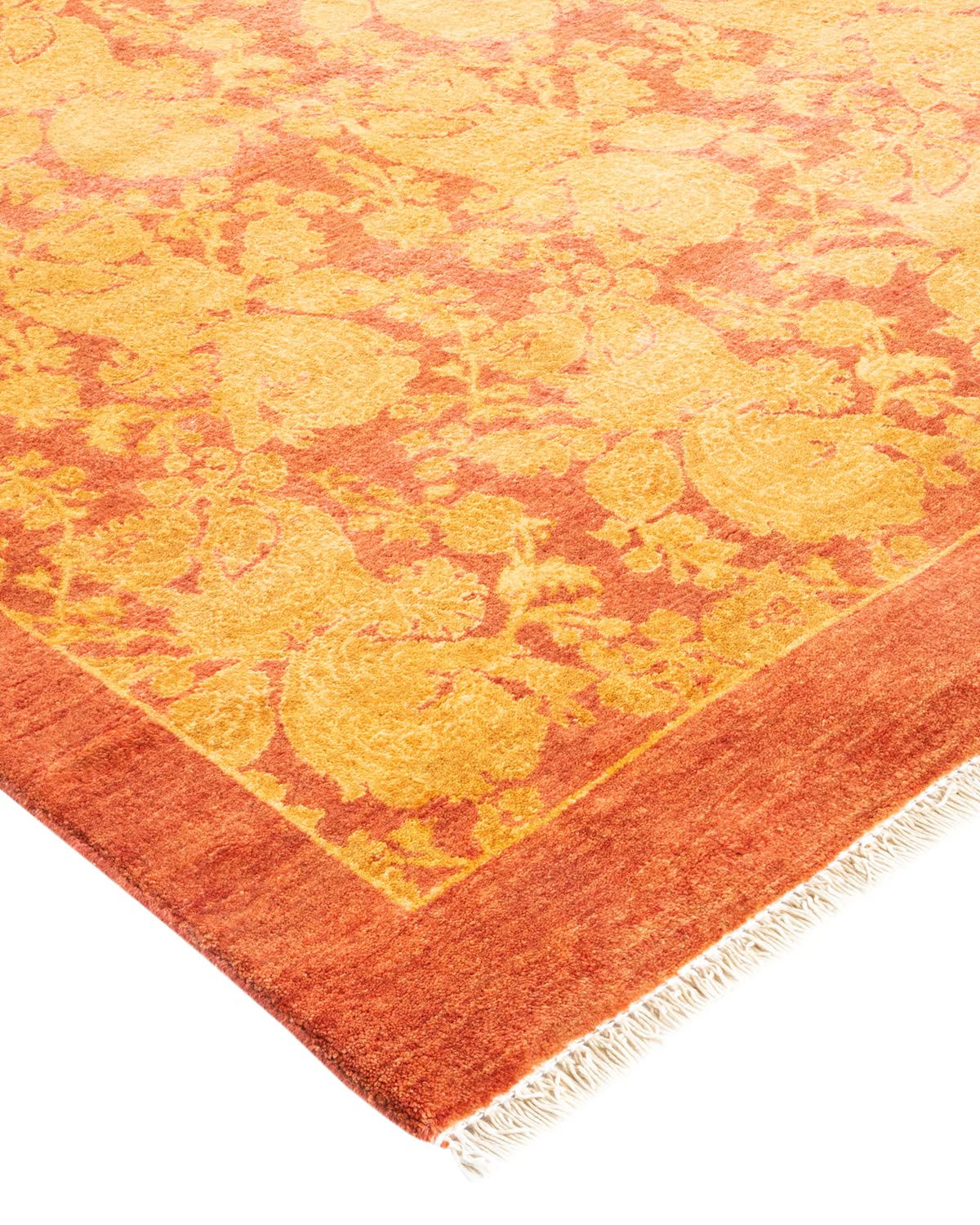 Handmade Wool Solo Rugs - Unique Hand-Knotted Traditional Abstract Mogul Pink 4x6 Area Rug for Living Room, Bedroom & Home Decor