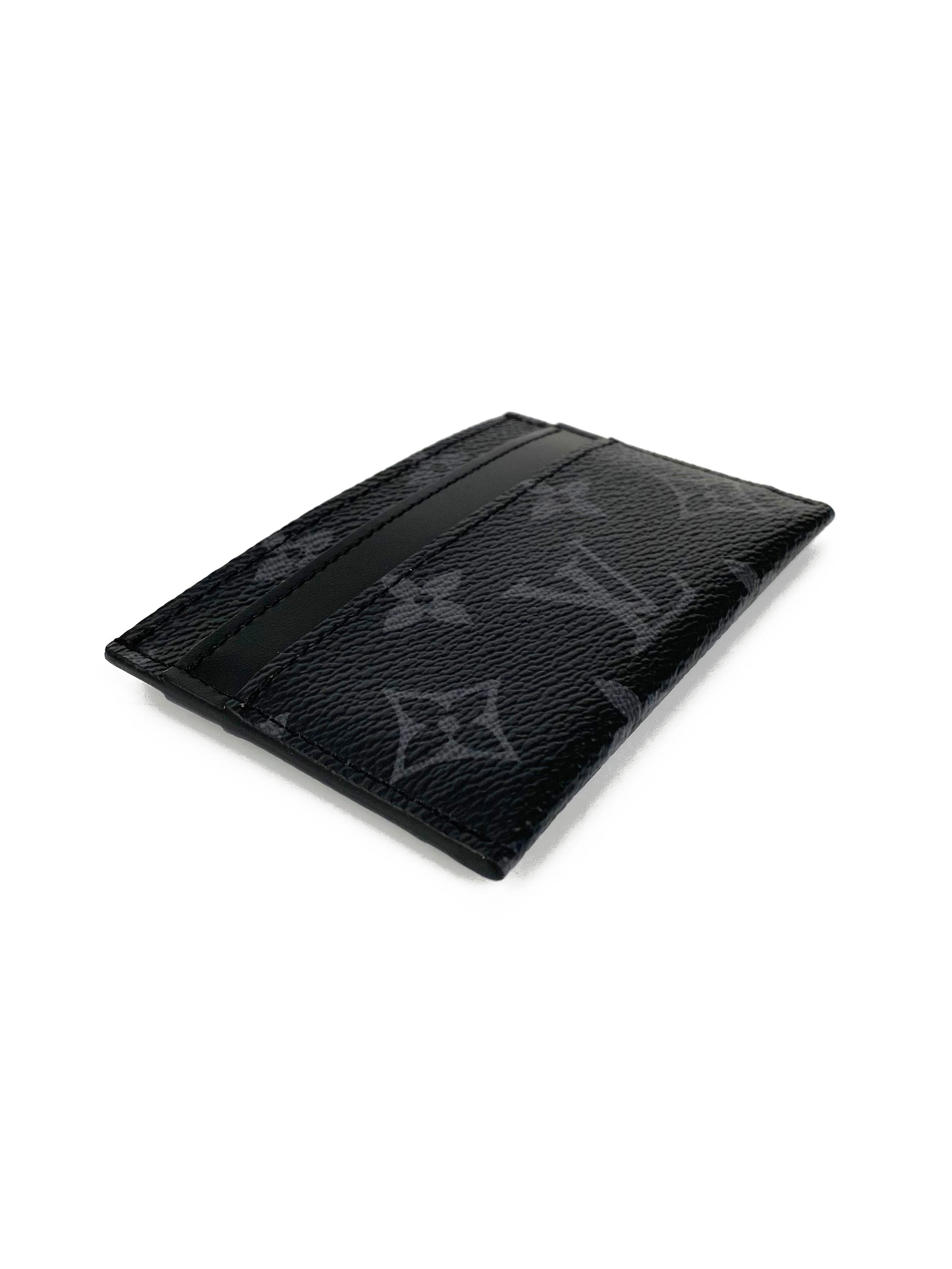 Louis Vuitton Eclipse Monogram Double Card Holder - Luxury Slim Wallet for Men | RFID Blocking Credit Card Case | Perfect for Business, Travel & Everyday Use