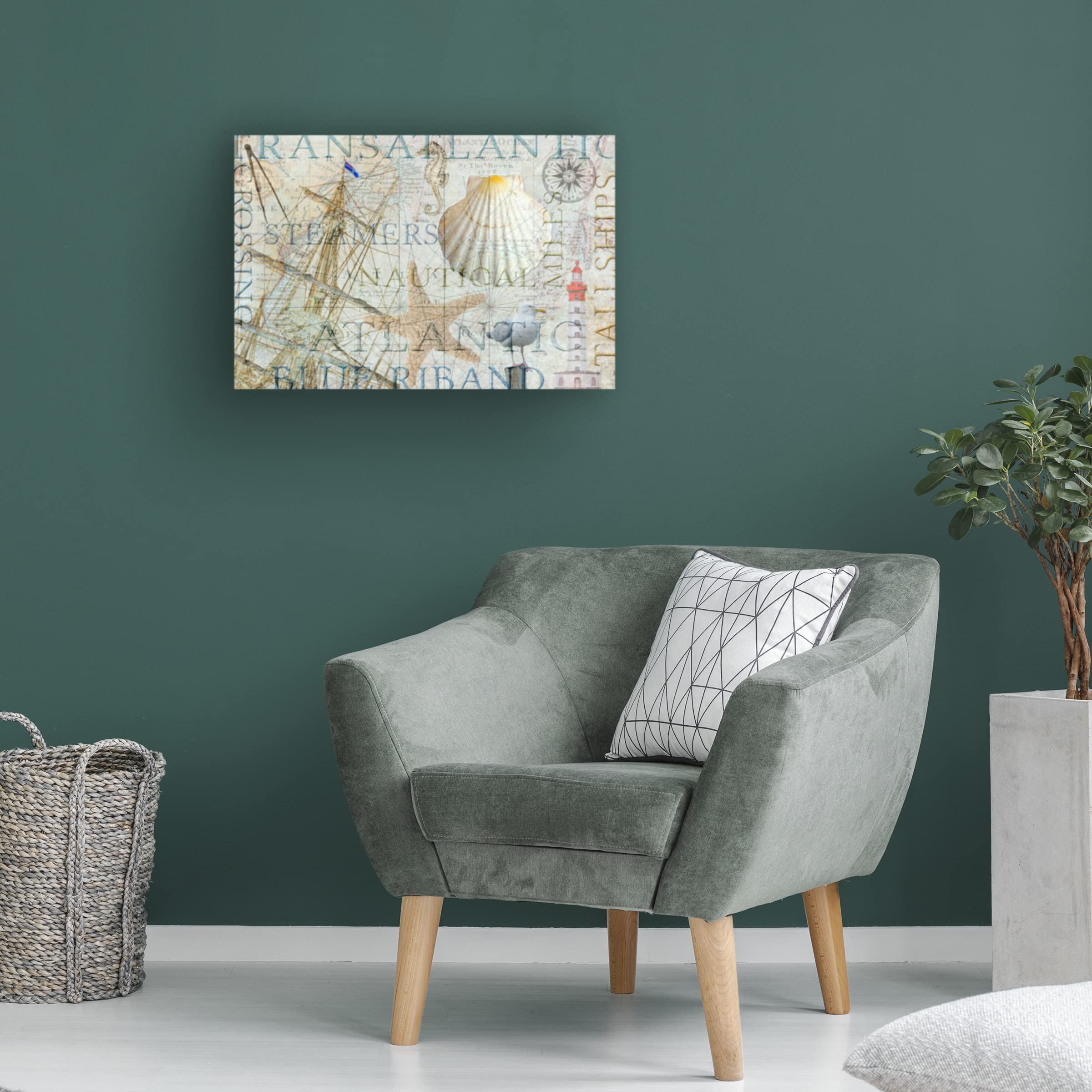 Trademark Fine Art 'The Atlantic' Canvas Wall Art by Cora Niele - Stunning Ocean Painting for Living Room, Bedroom & Office Decor