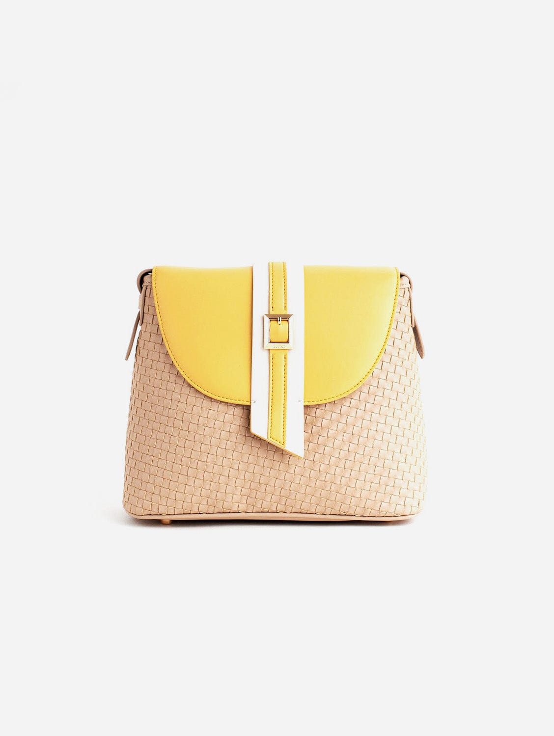 Kate Vegan Leather Basket Weave Crossbody Bag for Women | Nude Shoulder Purse | Perfect for Work, Travel & Everyday Use