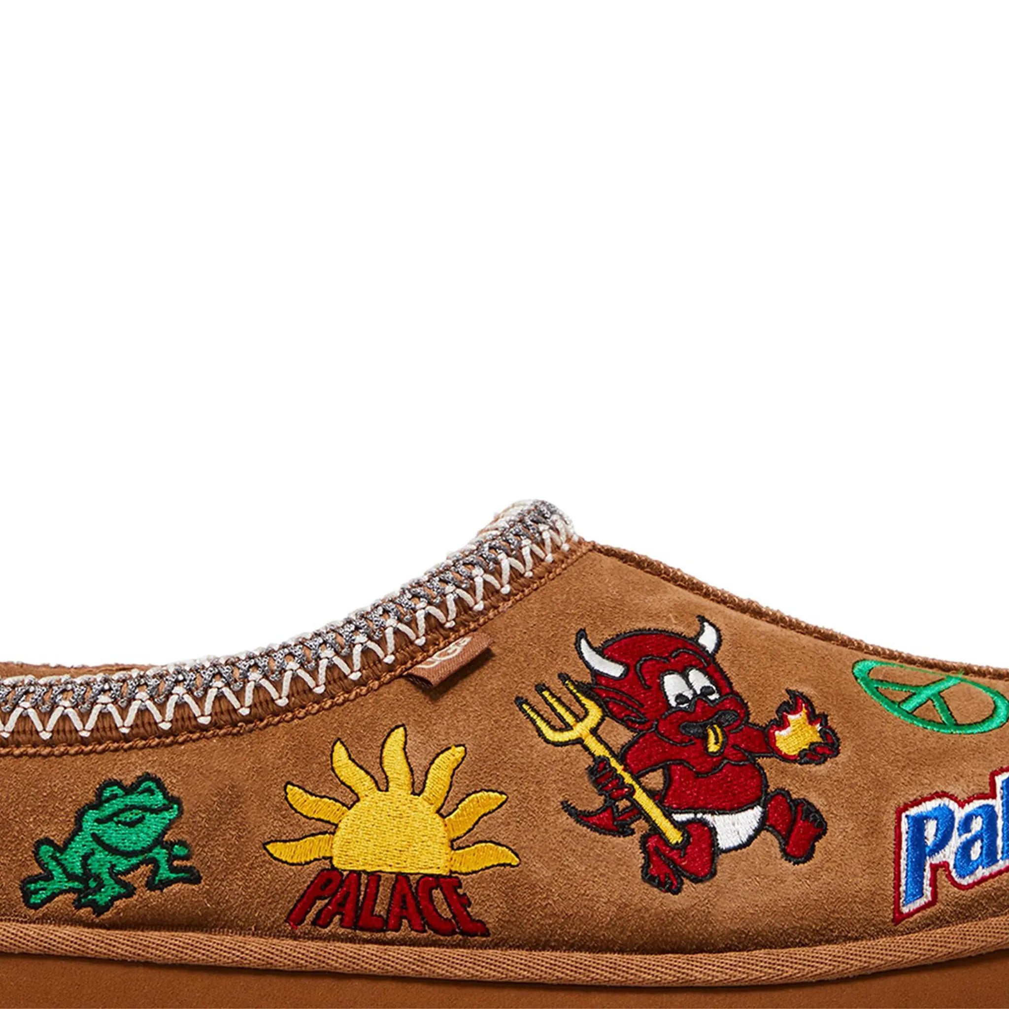 Palace x UGG Tasman Chestnut Slippers for Men & Women - Cozy Indoor/Outdoor House Shoes - Perfect for Winter Comfort & Home Relaxation