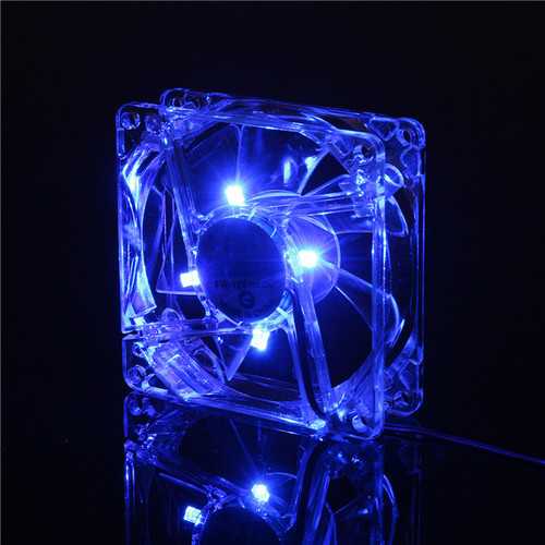 80mm 4 LED Light 9 Blade CPU Cooling Fan for PC Computer Case - High Performance Cooling for Gaming, Office & Home Desktop Computers