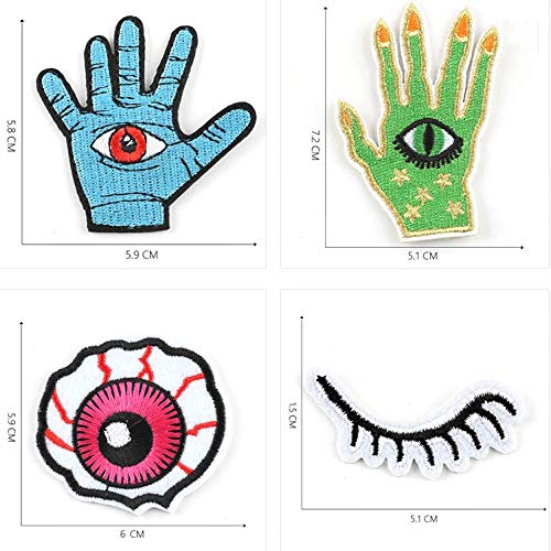 22 Pcs Adhesive Embroidery Eye Patches for Kids Clothing, Shoes & Caps - DIY Sewing Accessories for Children's Fashion & Costume Design (Box Packaging) - Perfect for School Plays, Halloween Costumes & DIY Craft Projects