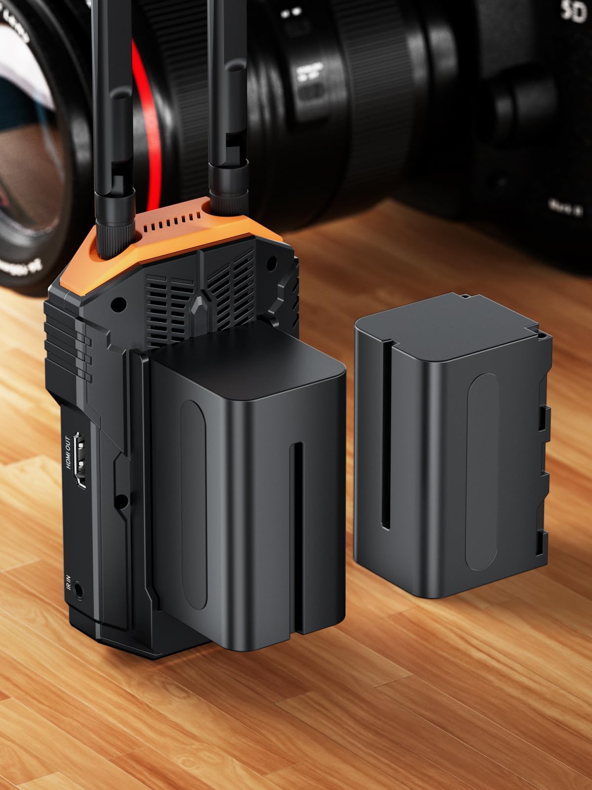 Lemorele Wireless HDMI Video Transmitter and Receiver System with Loopout, 4400mAh Battery - Perfect for Photography, Videography, and Cinematography - Ideal for Live Streaming, Film Production, and Remote Monitoring