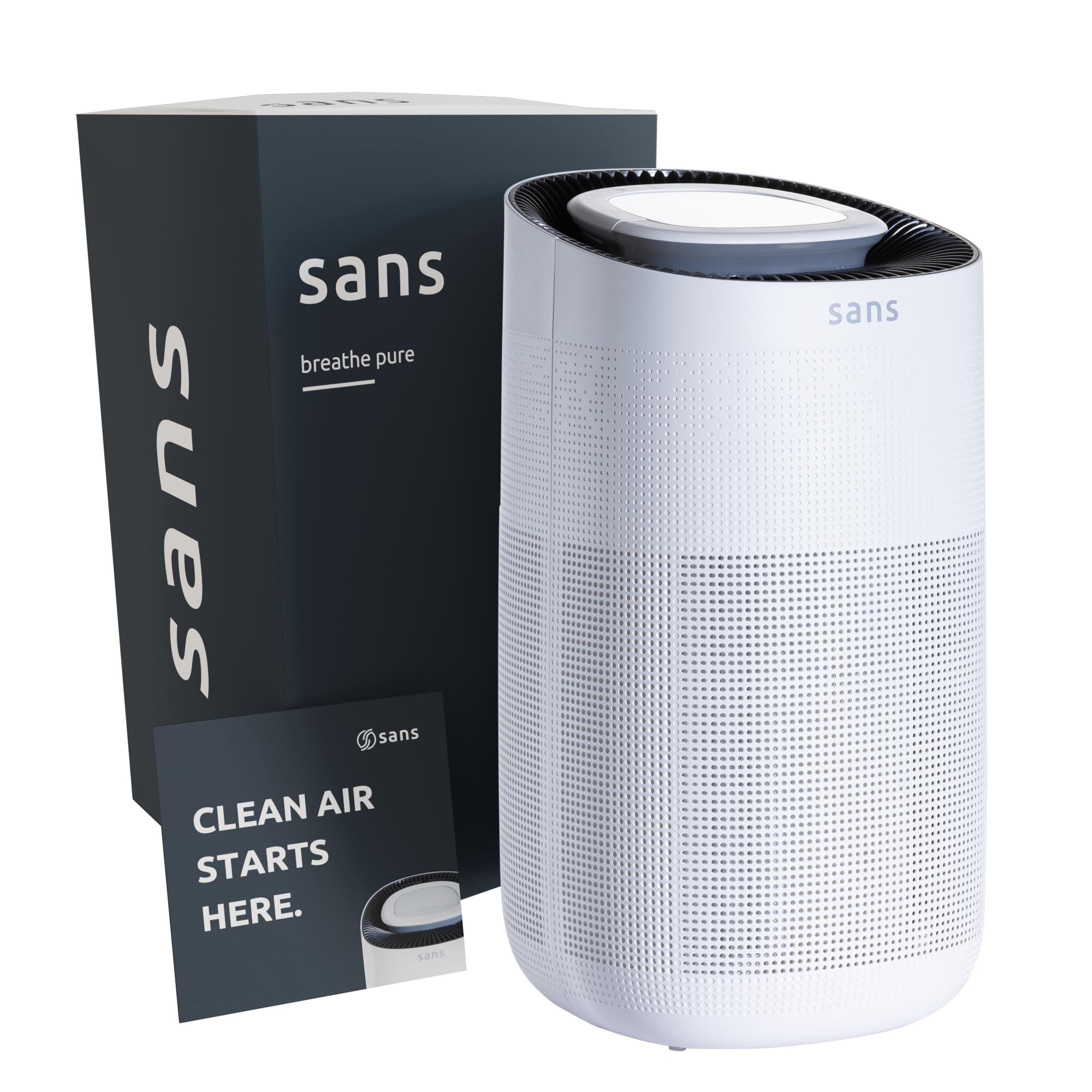 Sans HEPA 13 Air Purifier for Large Rooms up to 1560ft² - Ultra Quiet Home Air Cleaner with Pre-Filter, Activated Carbon & UV-C Light - Removes Odors, Smoke, Pollutants, Allergens, Dust, Pet Dander & Chemicals - Perfect for Bedrooms, Living Rooms & Offices