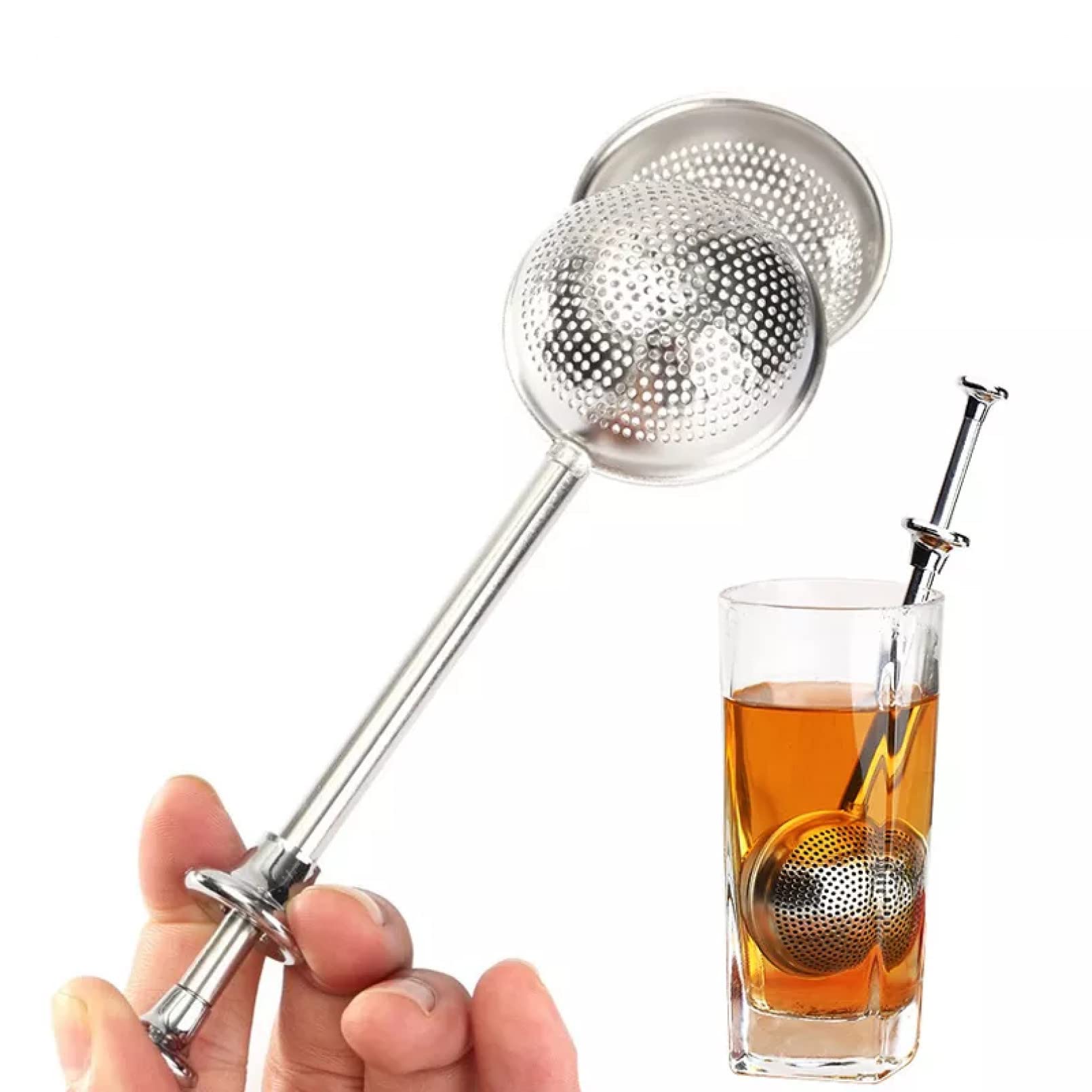 Premium Stainless Steel Tea Infuser Ball with Handle - Fine Mesh Tea Strainer for Loose Leaf Tea - Durable Tea Filter for Teapot, Cup, or Mug - Perfect for Home, Office, or Travel Use
