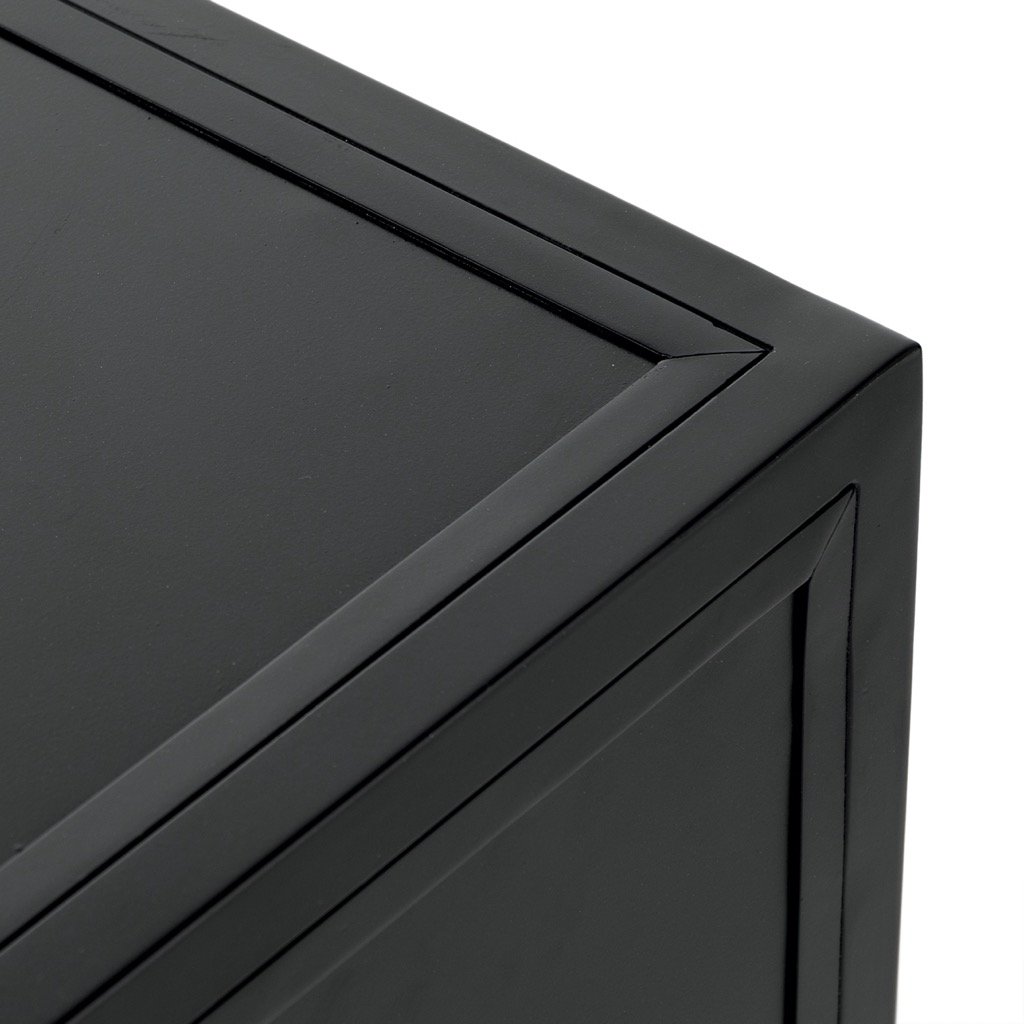 Belmont Black Nightstand with Storage - Modern Bedside Table for Bedroom, Living Room, or Office