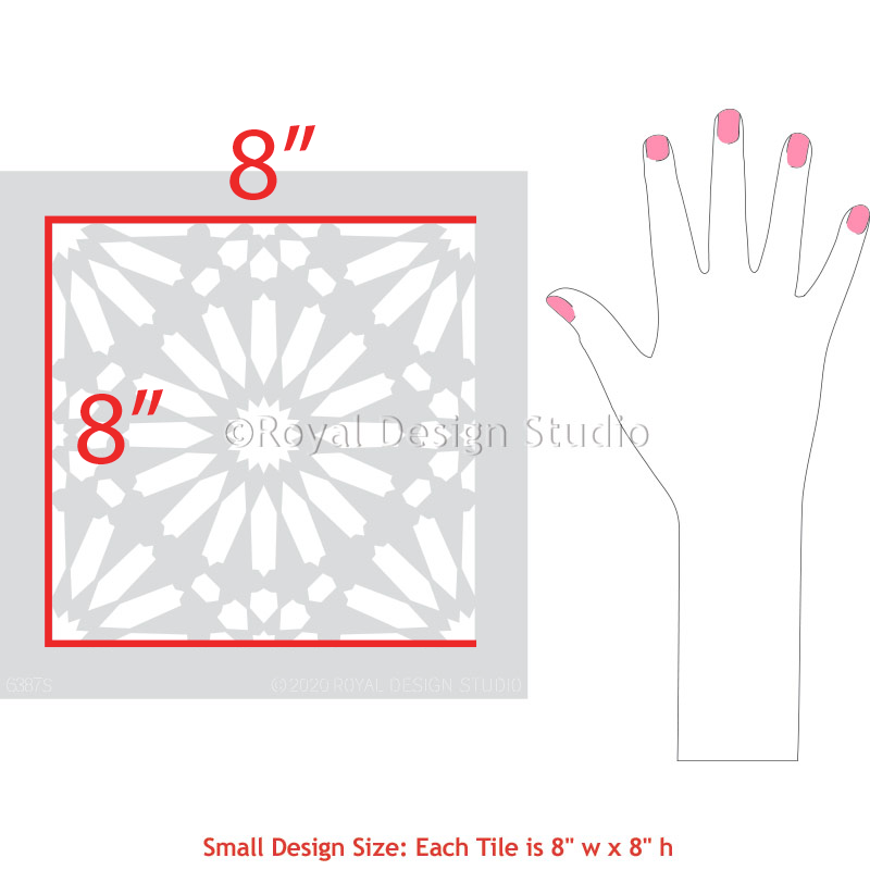 Baraka Tile Stencil - Reusable DIY Floor & Wall Stenciling Kit for Home Decor, Bathroom, Kitchen Backsplash - Perfect for Painting, Mosaic & Geometric Patterns