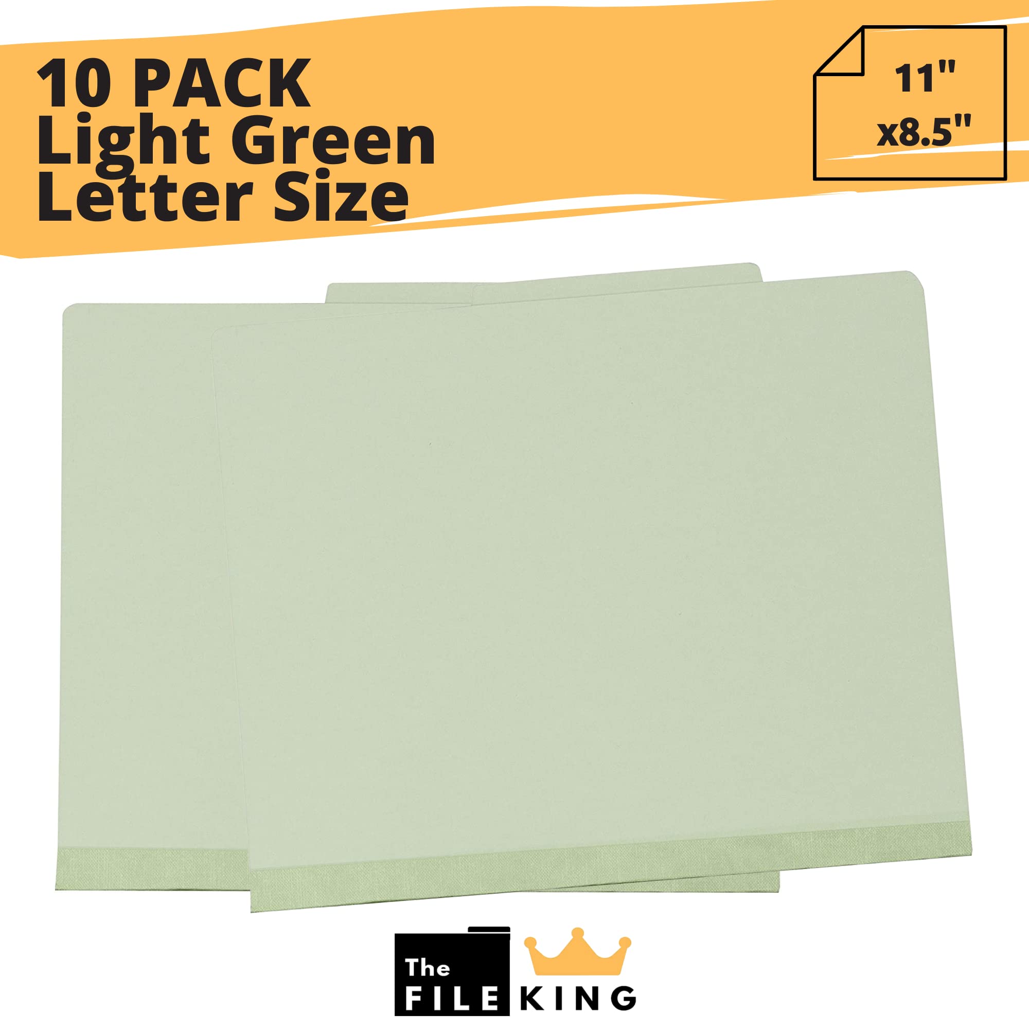 File King 2-Divider Pressboard Classification Folders - 10 Pack, Letter Size, Light Green | 2-Inch Expansion | Made in USA | Medical & Office File Folders with Dividers & Prongs | Perfect for Organizing Patient Records, Office Documents & School Projects