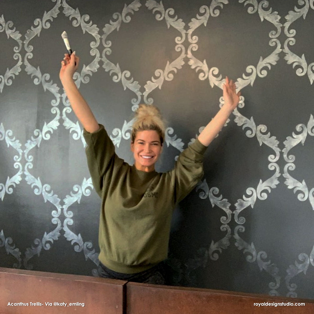 Acanthus Trellis Wall Stencil - Reusable DIY Decorative Painting Template for Home & Garden Décor | Perfect for Walls, Furniture, and Fabric Projects