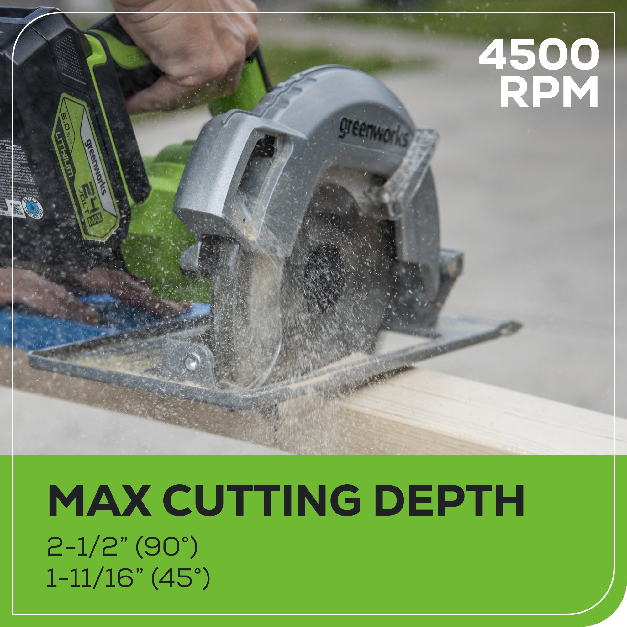 24V 7-1/4 Inch Cordless Circular Saw - Tool Only - Perfect for Woodworking, DIY Projects & Construction Work