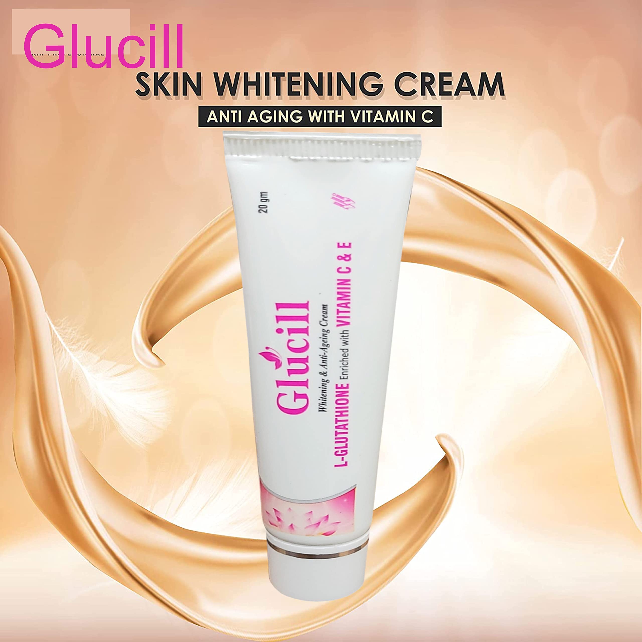 Rotex Will Impex Glutathione Skin Brightening Cream with Vitamin C & E - Anti Aging Face Moisturizer for Glowing, Youthful Skin - UV Protection & Skin Tone Lightening (20g) - Perfect for Daily Skincare Routine & Nighttime Use