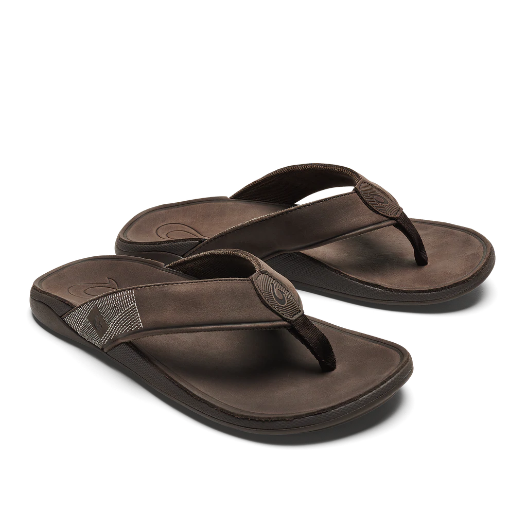 Olukai Tuahine Dark Brown Men's Sandals - Comfortable & Stylish Beach & Outdoor Footwear for Men