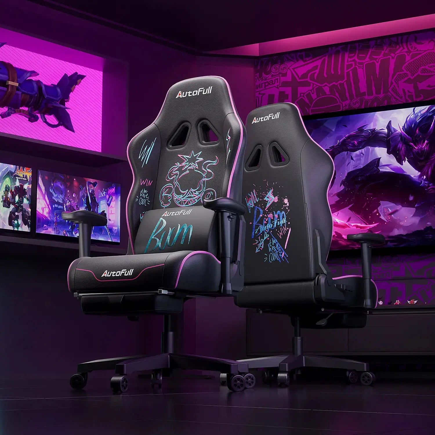 AutoFull C3 Pro Ergonomic Gaming Chair with Upgraded Lumbar Support - Perfect for PC Gaming, Office Work & Home Comfort