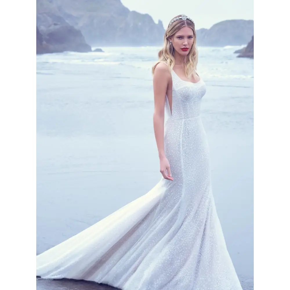 Aerona by Sottero and Midgley Wedding Dress Sample Sale - Elegant Bridal Gown for Church Ceremony & Beach Weddings