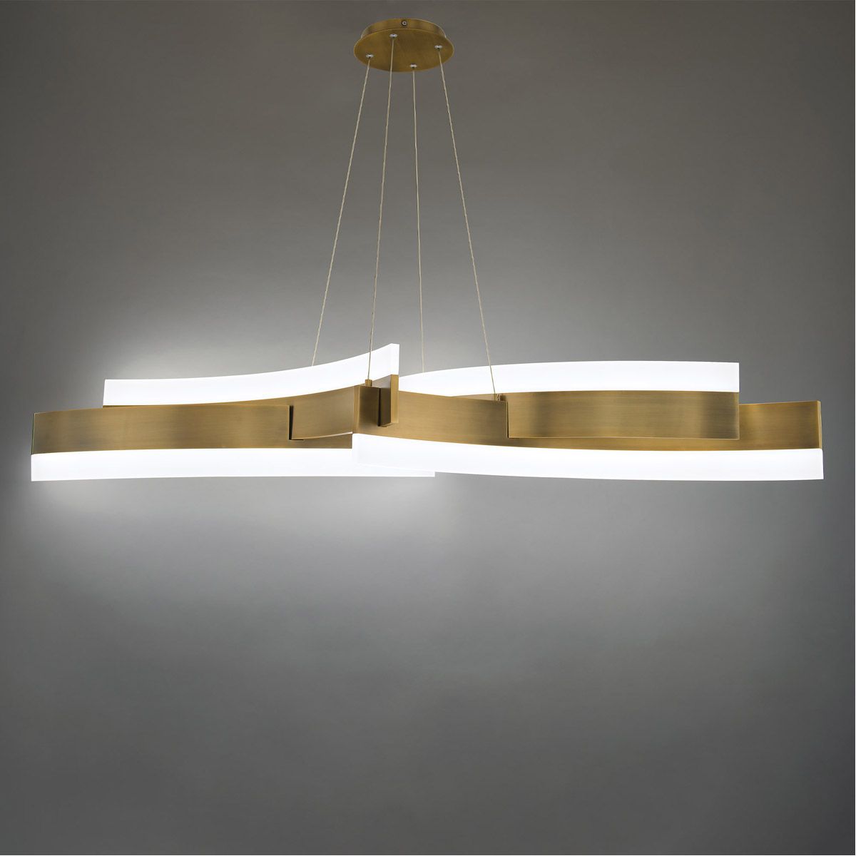 Modern 57 LED Pendant Light Fixture - Dimmable Hanging Chandelier for Kitchen Island, Dining Room & Bedroom Lighting