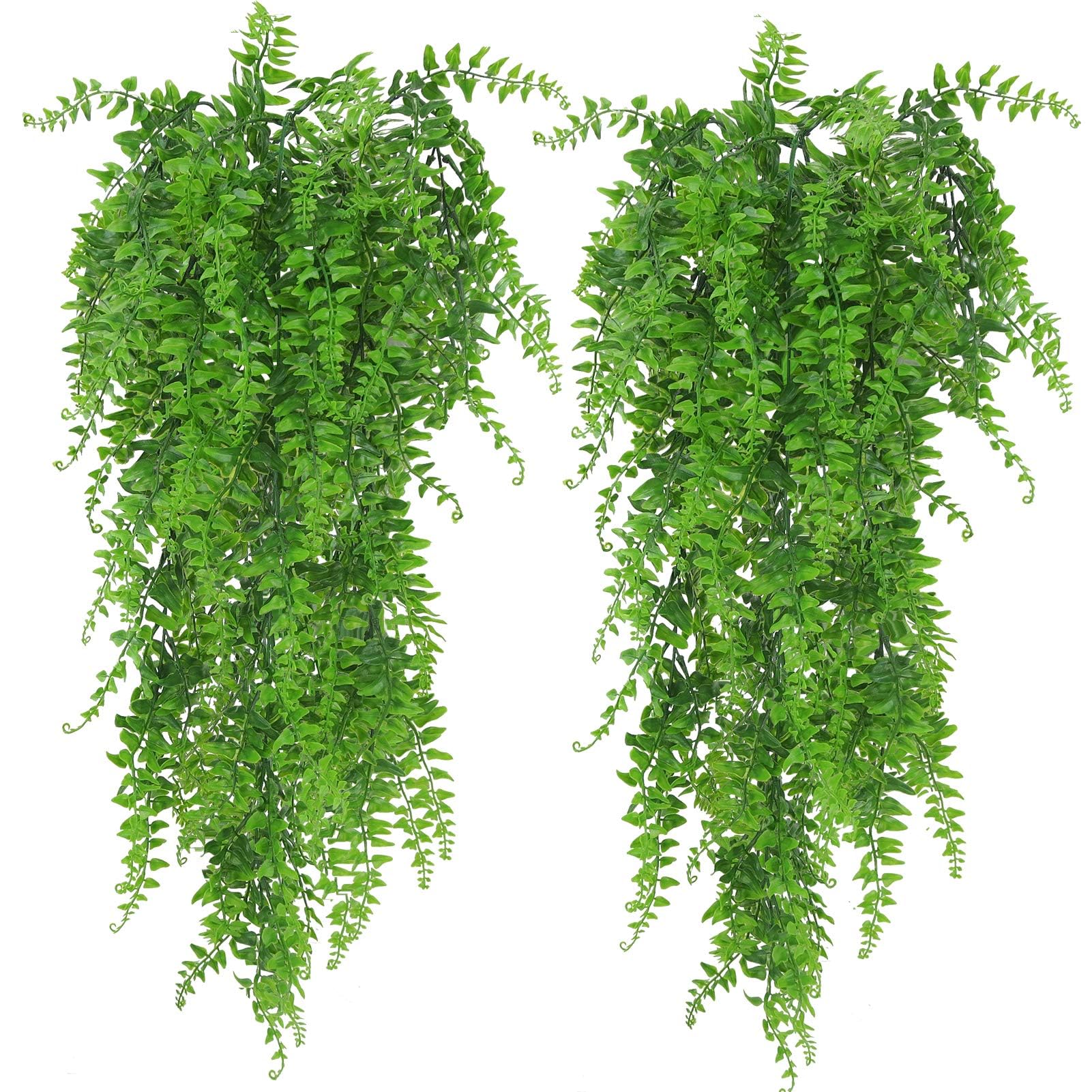 Huryfox Artificial Hanging Plants - 12 Pack Fake Ivy Vine Leaves for Home Decor, Indoor Outdoor Use in Living Room, Kitchen, Balcony, Garden | Perfect for Wall Decor, Wedding Backdrop & Patio Greenery
