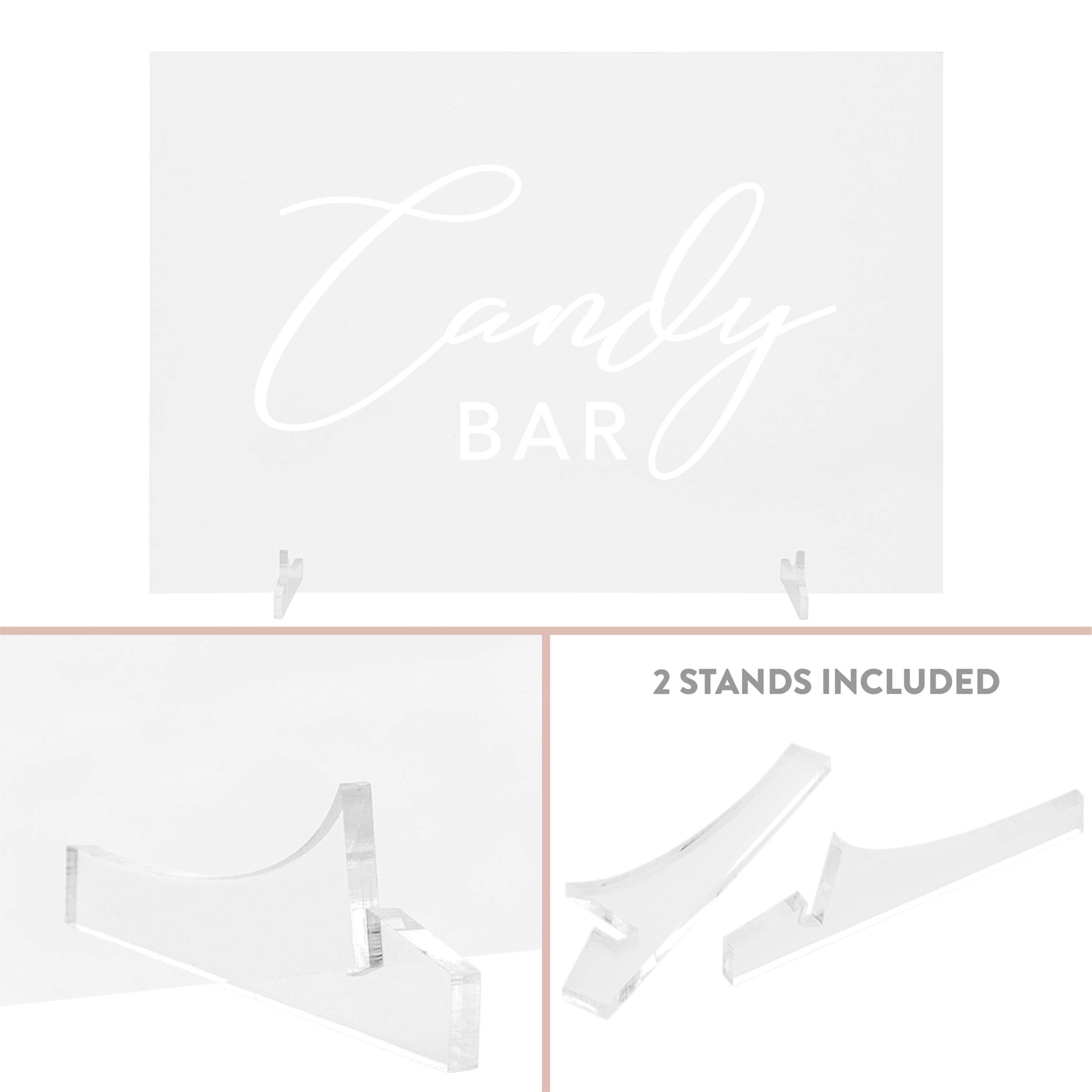 Andaz Press 7.5 x 11 Inch Acrylic Candy Bar Sign with Stand - Perfect for Weddings, Baby Showers, Birthdays & Special Events - Sweet Table Decor for Dessert Bars, Bridal Showers & Celebrations