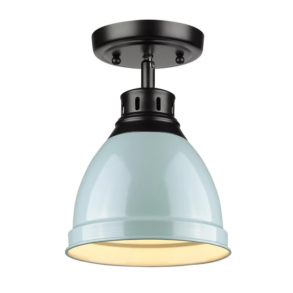 Black Elm Flush Mount Ceiling Light - Modern & Sleek Design for Living Room, Bedroom, or Hallway Lighting