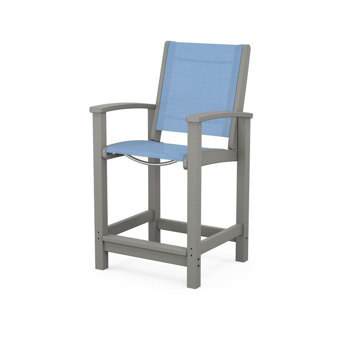 POLYWOOD Coastal Counter Chair - Durable Outdoor Bar Stool for Patio, Deck & Poolside - Weather-Resistant & Low Maintenance
