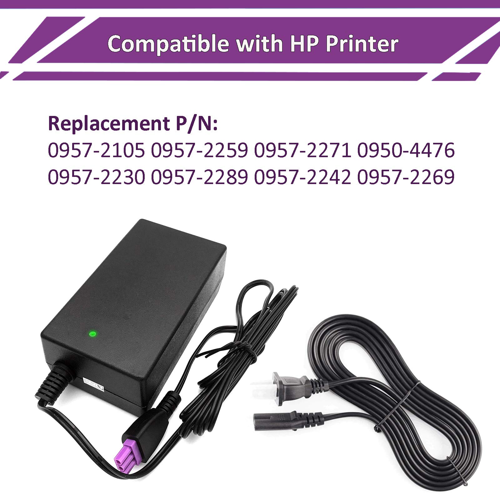 32V 1560mA AC Power Adapter Charger for HP Photosmart B210 C7250 C7280 C310 & OfficeJet 7400A 6500 7612 J4550 4500 Series Printers - Compatible with All-in-One 4500 J4540 C6180 6000 & Wireless Printers - Perfect for Home Office Printing Needs