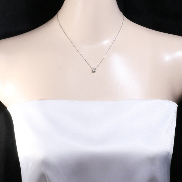18K White Gold Diamond Necklace - 0.303ct Round Cut Solitaire Pendant for Women | Perfect for Weddings, Anniversaries & Special Occasions