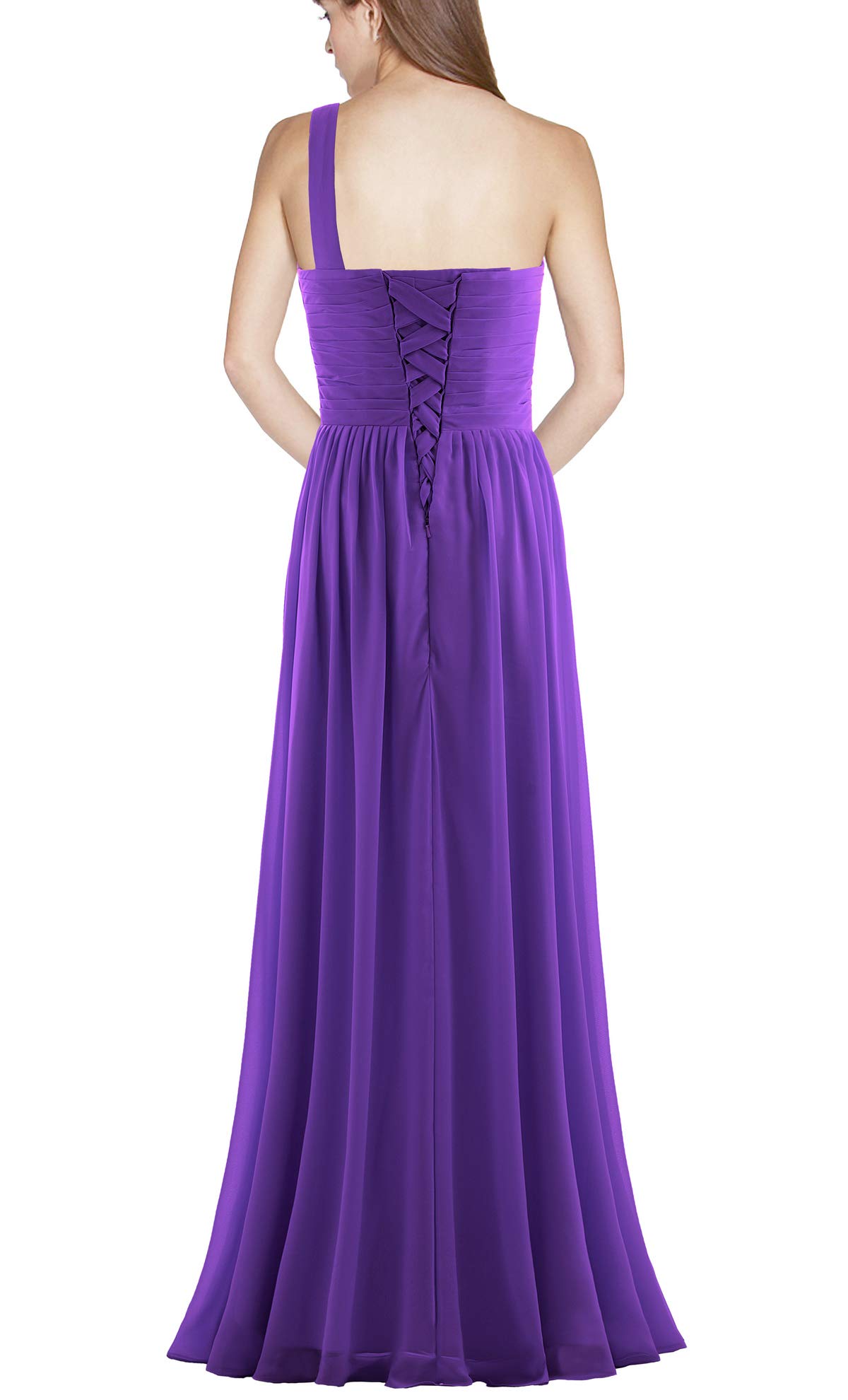 Elegant One Shoulder Pleated Chiffon Bridesmaid Dress - Long Formal Evening Gown for Weddings, Prom & Special Occasions