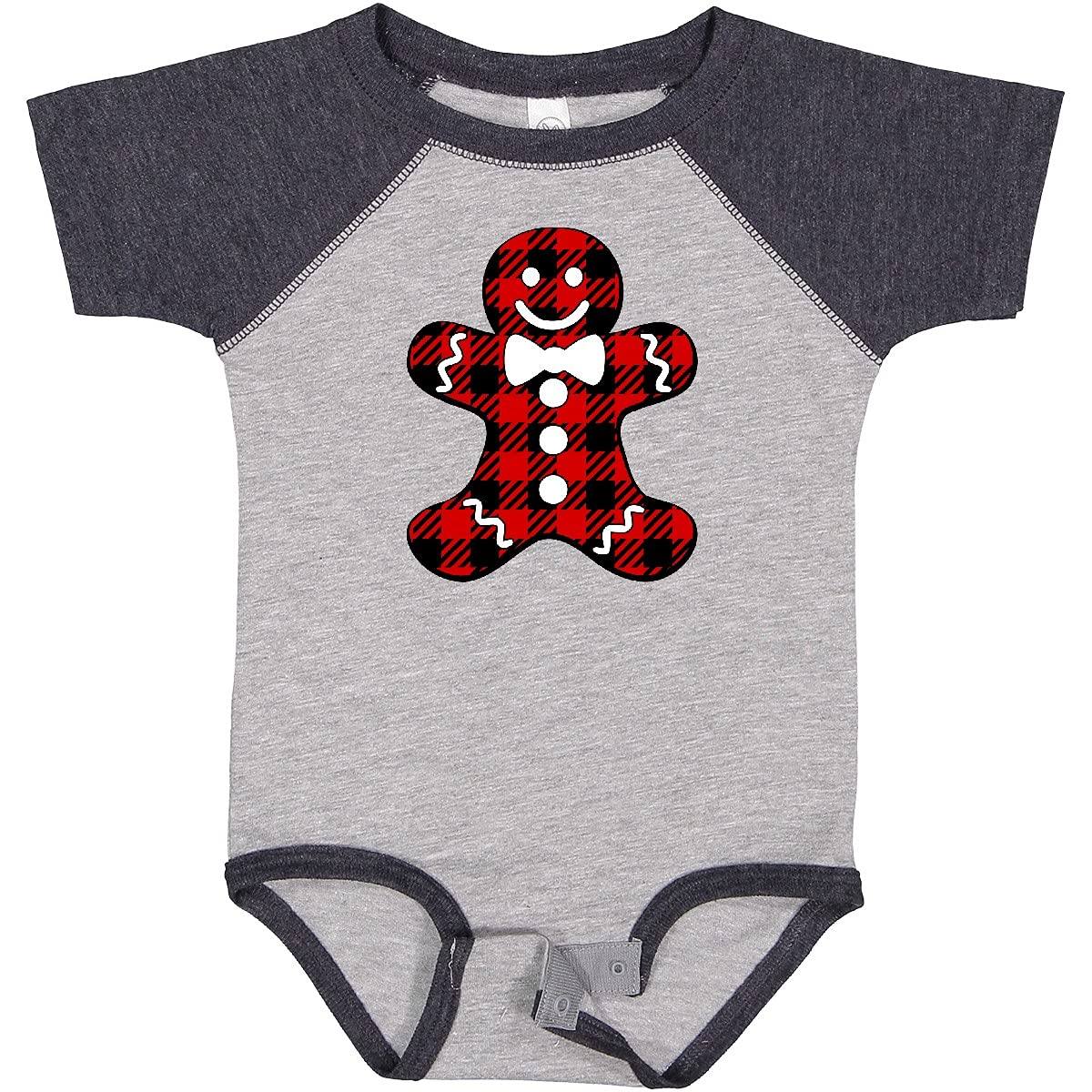 Inktastic Buffalo Plaid Gingerbread Man Baby Bodysuit - Cute Christmas Outfit for Infants & Toddlers - Perfect for Holiday Photos, Family Gatherings & Festive Celebrations