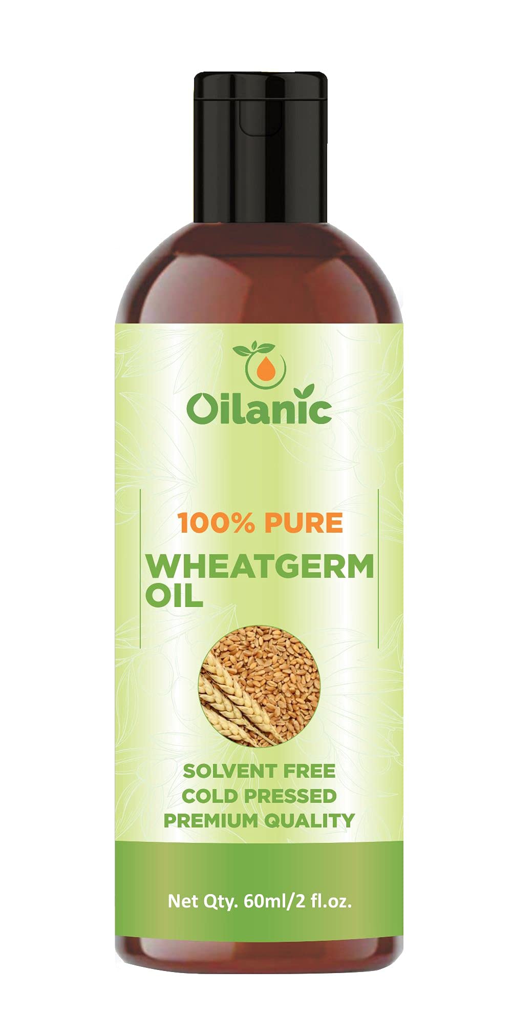 Oilanic 100% Pure & Natural Wheat Germ Oil (60ml) - Cold Pressed, Rich in Vitamin E & Antioxidants for Skin, Hair & Nail Care - Perfect for DIY Beauty Recipes & Massage Therapy