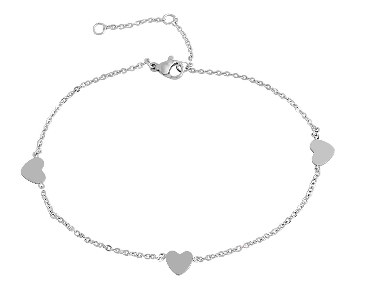 Edforce Elegant Stainless Steel Charms Anklet Foot Bracelet for Women - Perfect for Beach, Summer, Boho Fashion & Everyday Wear