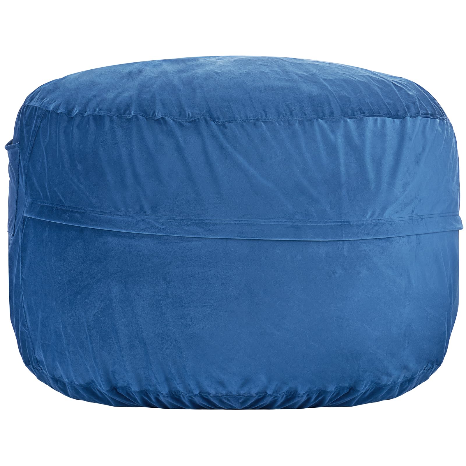 VEVOR Round Bean Bag Chair for Adults - Removable Washable Cover, Dutch Velvet Fabric & High-Density Foam Filling with Handle and Side Pocket - Perfect for Living Room, Bedroom, Office or Dorm - Blue (Home Decor & Comfort Seating)