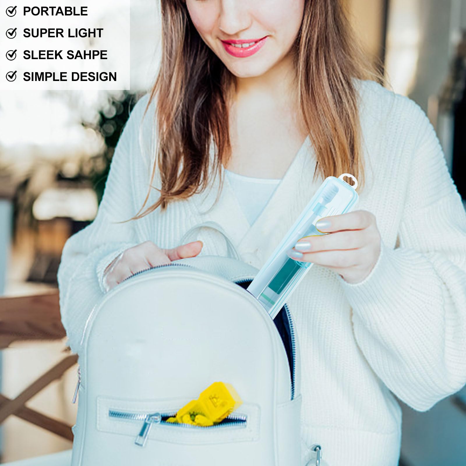 Yeeco 2 Pack Clear Bluetooth Toothbrush Travel Case - Portable Waterproof Holder for Travel Size Toothbrushes (7.87 x 1.85 x 1.18 inches) - Perfect for Camping, Gym & Air Travel Accessories