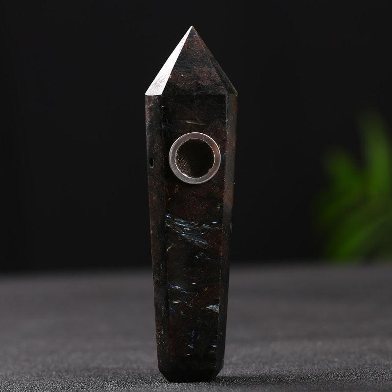 Natural Amethyst Reiki Healing Pipe | Smooth Crystal Stone Smoking Pipe for Meditation & Relaxation | Portable Spiritual Accessory for Energy Cleansing & Stress Relief