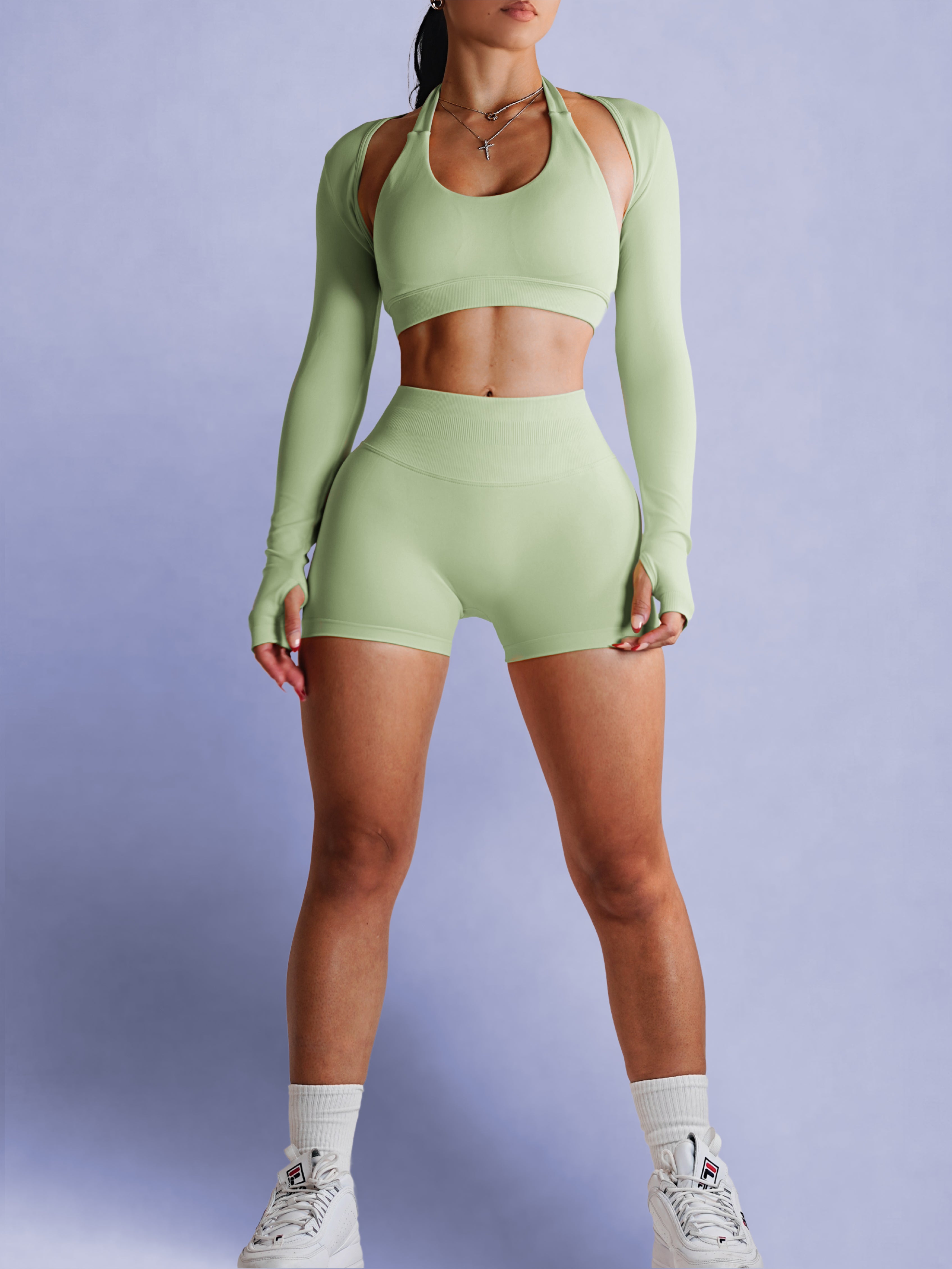 Best Glute Contouring Invisible Scrunch Butt Lift Shorts for Women - Mint Pop | Seamless Workout Shorts for Gym, Yoga & Running