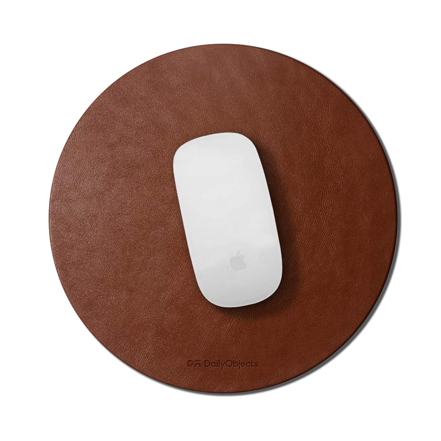 Premium Vegan Leather Orb Mouse Pad - Large Extended Non-Slip Desk Mat for Laptop, PC & Wireless Mouse | Handcrafted Office & Gaming Accessory | Home Workspace & Professional Setup (Tan)