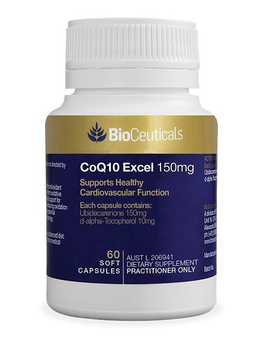 BioCeuticals CoQ10 Excel 150mg - High Potency Ubiquinol Supplement for Heart Health & Energy Support - Perfect for Active Adults & Cardiovascular Wellness