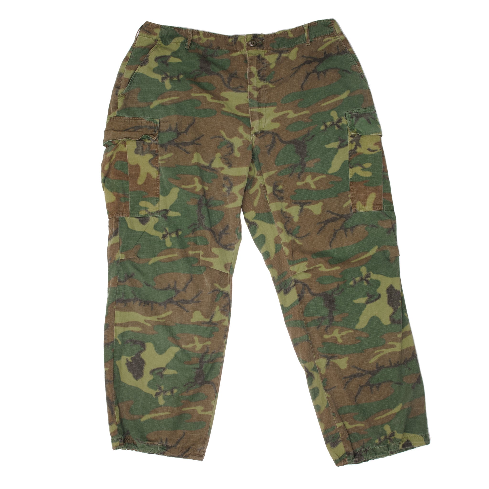 Vintage US Army Tropical Combat Pants - Woodland Camo Vietnam War 1968 - Size XL Regular - Military Reenactment & Outdoor Adventure Gear