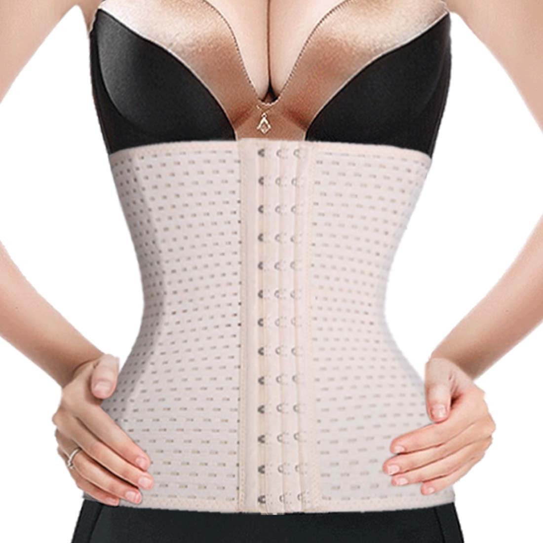 SAYFUT Adjustable Waist Trainer Corset for Women - Tummy Control Girdle Body Shaper with Hook Closure - Perfect for Workouts, Postpartum & Everyday Slimming