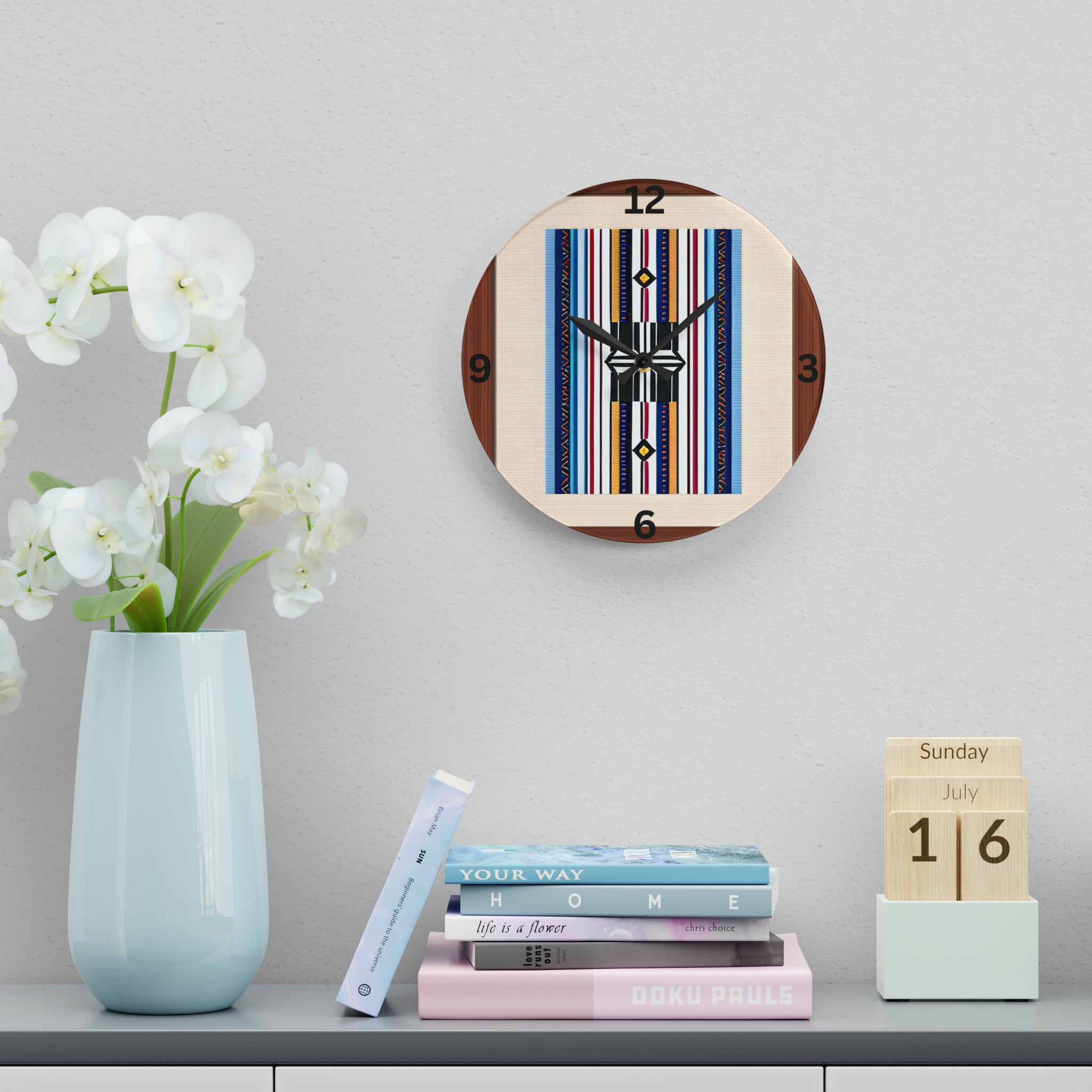 Stylish Acrylic Wall Clock - Square or Round Design with Nevada Strips | Modern Home & Office Decor | Perfect for Living Room, Bedroom or Workspace