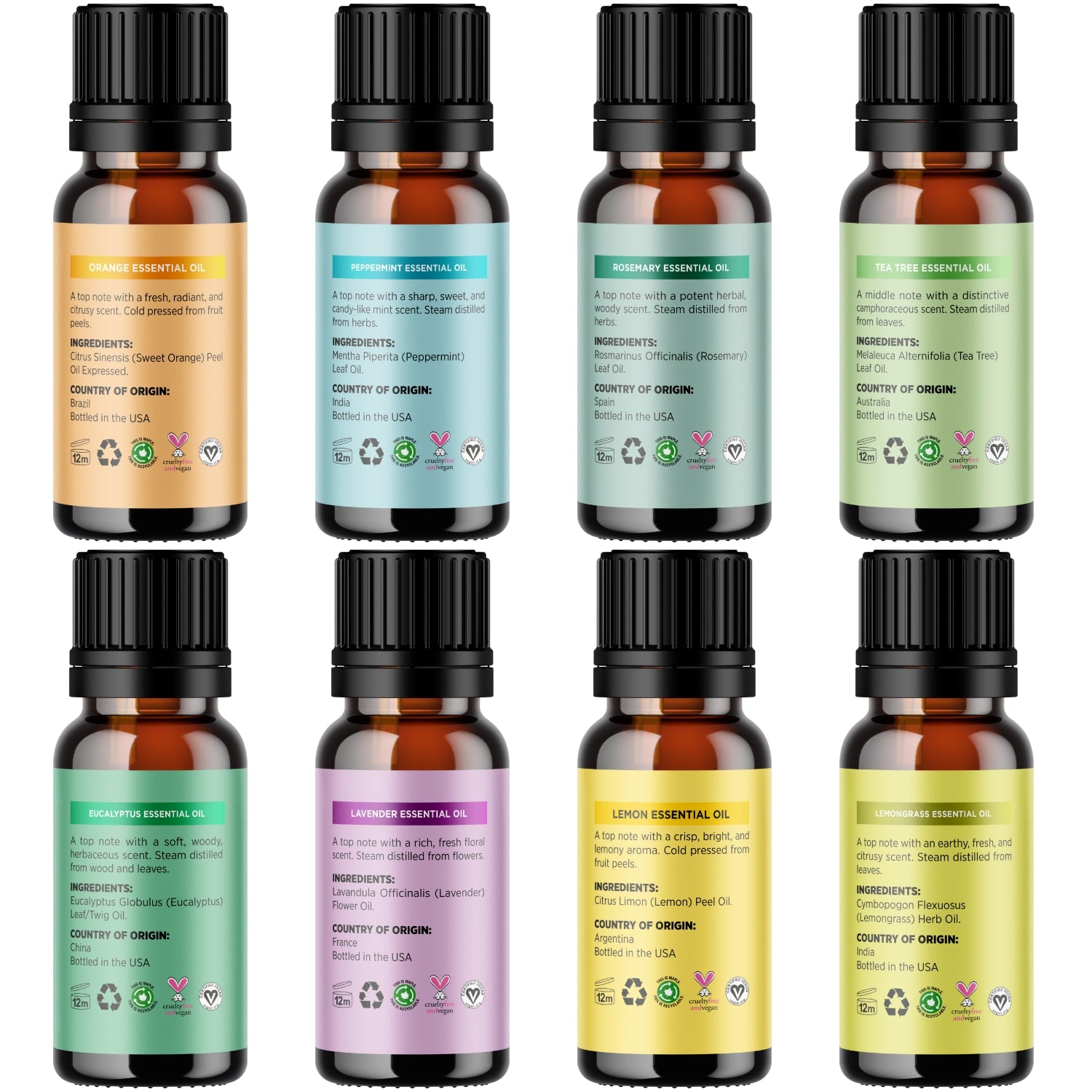 Best Essential Oils Set - 100% Pure Therapeutic Grade Aromatherapy Oils for Diffuser, Massage & Relaxation - Perfect for Home Spa, Yoga & Stress Relief