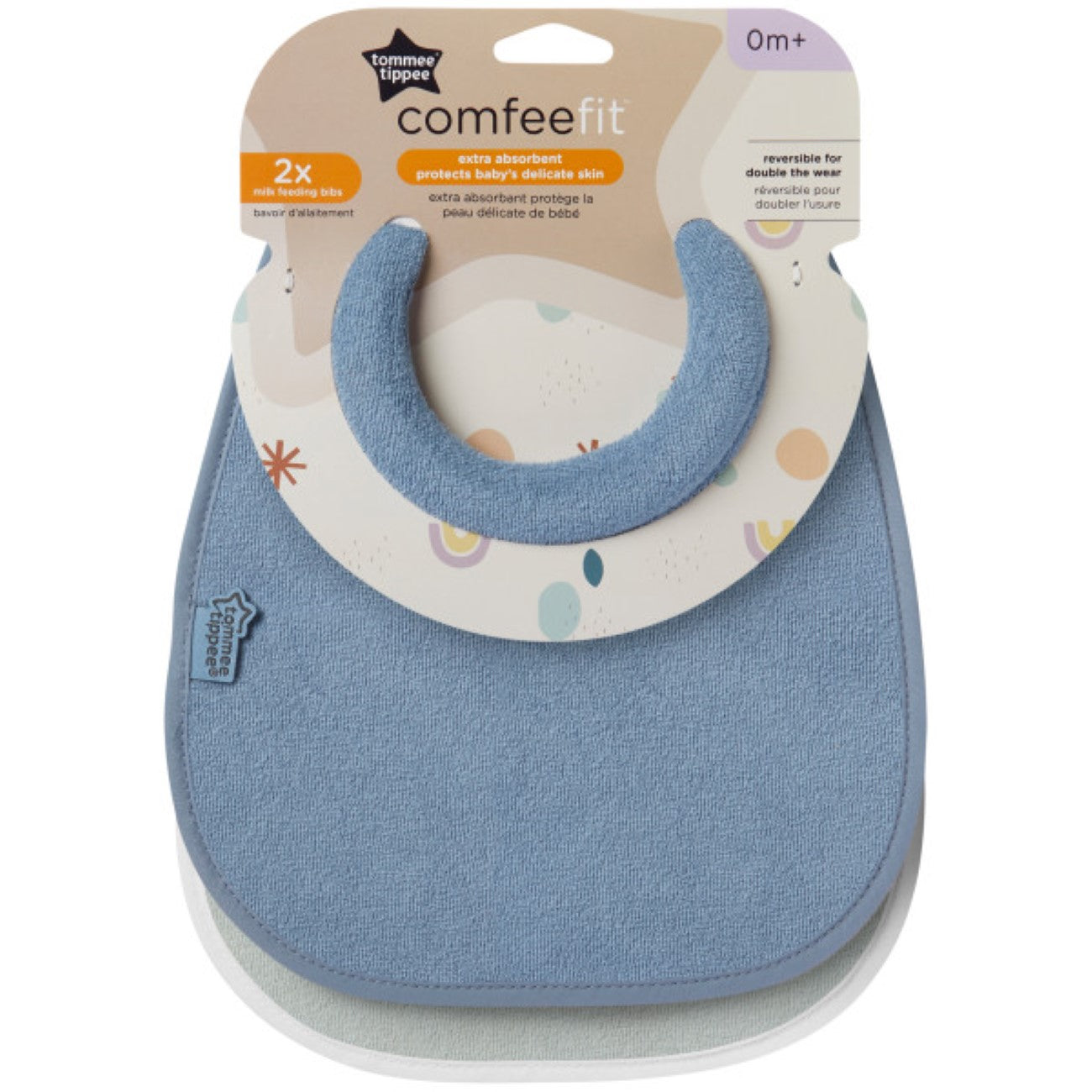 Organic Milk Feeding Bibs for Babies - Pack of 2 | Soft, Absorbent & Eco-Friendly | Perfect for Mealtime, Daycare & On-the-Go Feeding