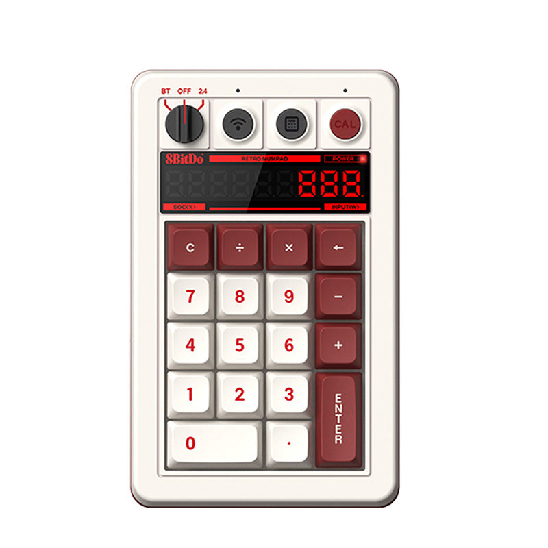 8BitDo Retro 18-Key Mechanical Numpad - USB Wired Number Pad for PC, Mac, Laptop - Vintage Style Keyboard for Gaming, Office & Data Entry