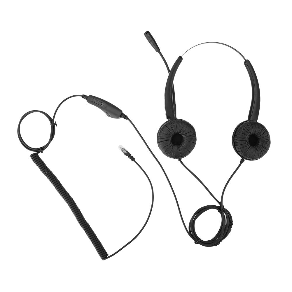 VBESTLIFE RJ9 Wired Headset with Noise Cancelling Microphone, Volume Control & Mute Button - Perfect for Call Centers, Customer Service, Office & Remote Work (Compatible with Most Phone Systems)