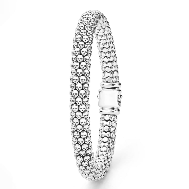 9mm Caviar Skull Bracelet for Men & Women - Gothic Punk Rock Jewelry - Perfect for Halloween, Parties & Alternative Fashion
