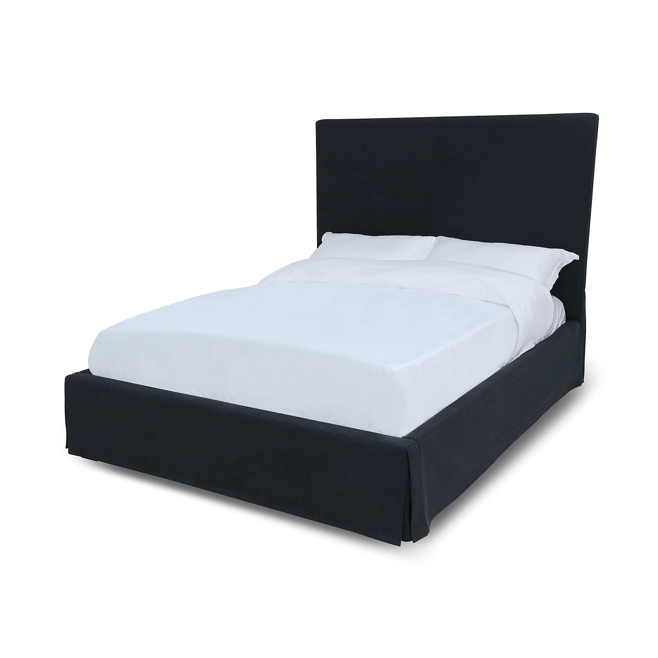 Modus Furniture Solid Wood Panel Bed Frame - California King Size, Cheviot Iron Finish - Sturdy & Elegant Bedroom Furniture for Master Suite or Guest Room