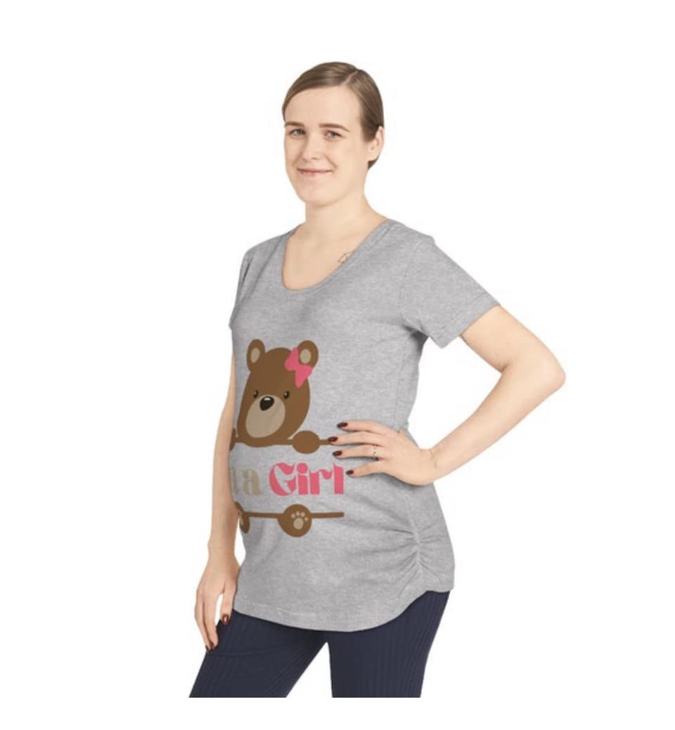 Maternity T-Shirt for Women - Pregnancy Announcement, Gender Reveal & Mom-to-Be Shirt with Cute Teddy Bear Design | Perfect for Baby Showers, Photoshoots & Pregnancy Announcements